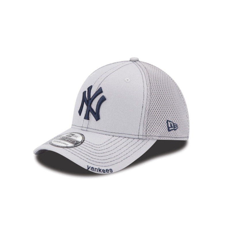 New York Yankees NEO Gray 39THIRTY Stretch Fit Hat S/M