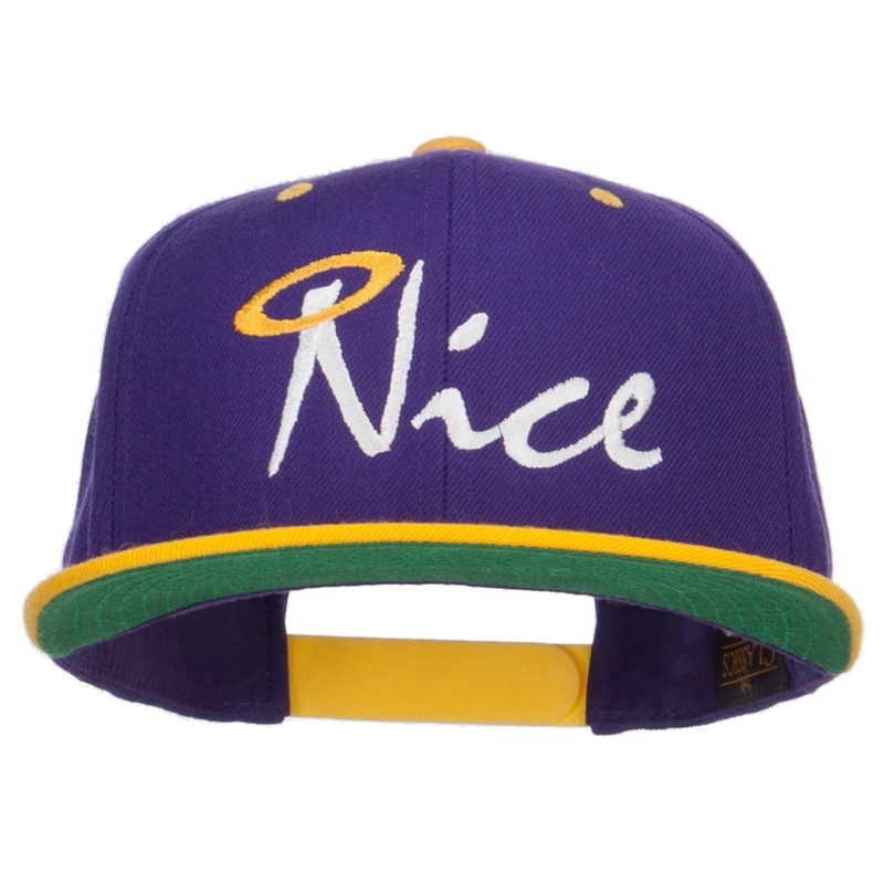 Nice Embroidered Two Tone Snapback Purple Gold One Size