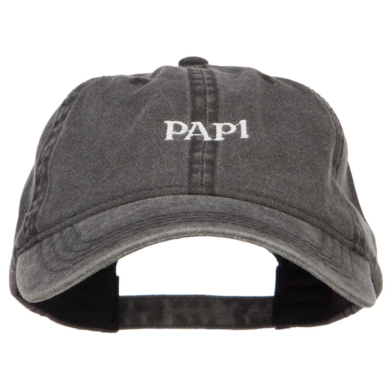 Papi Embroidered Washed Cap Black One Size