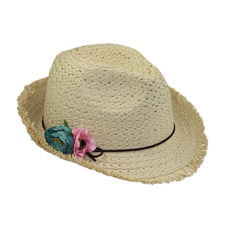 Small Heads Fringe Edge Fedora Hat – JSA Petite Hats Ivory XS (53 cm)