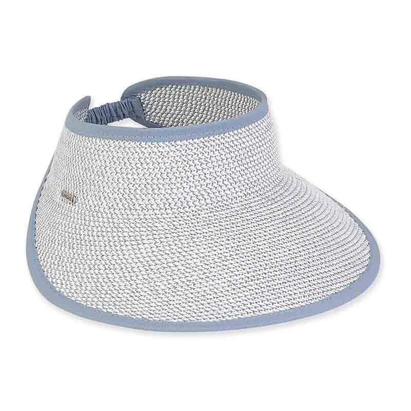 Tweed Wide Brim Sun Visor with Elastic Back – Sun’N’Sand Hats Slate Tweed
