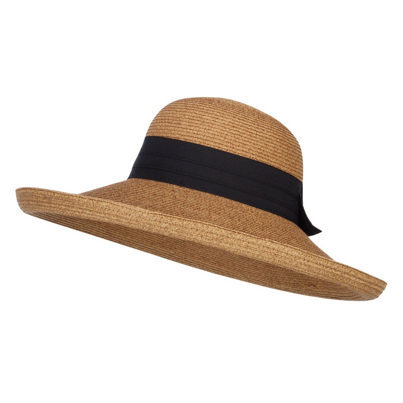 UPF 50+ Braid Turned Up Brim Hat Toast Tweed One Size