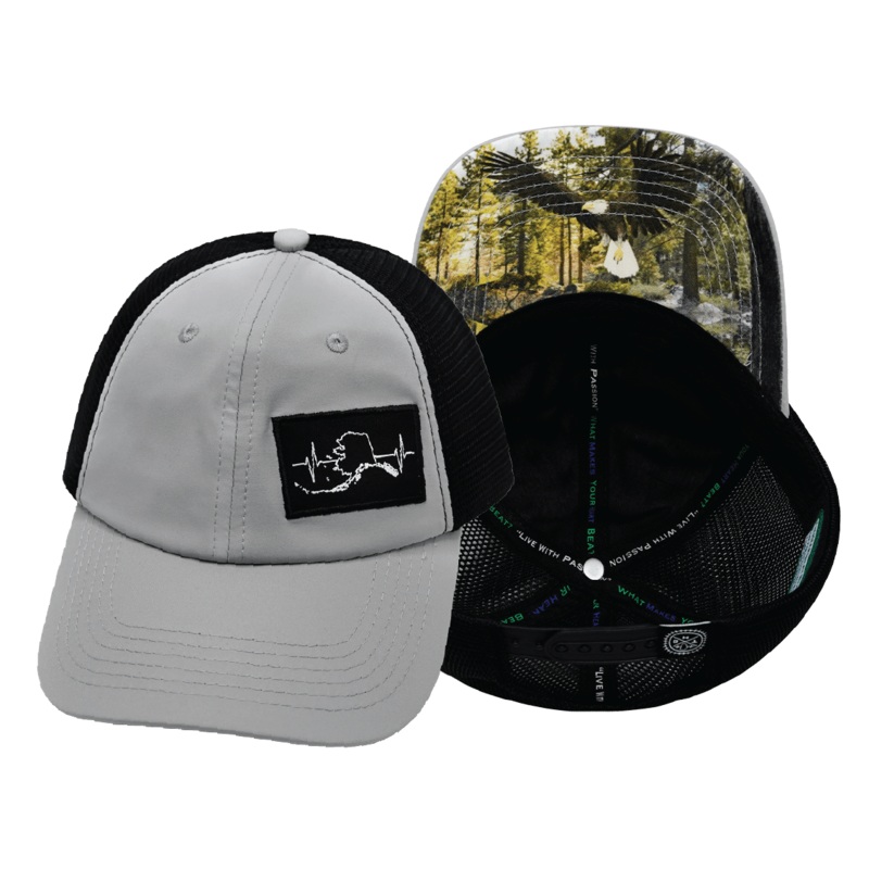 Alaska Hat – Dad Hat – Gray / Black – Soft Trucker Mesh