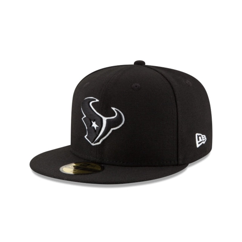 Houston Texans Black & White 59FIFTY Fitted Hat 6 7/8