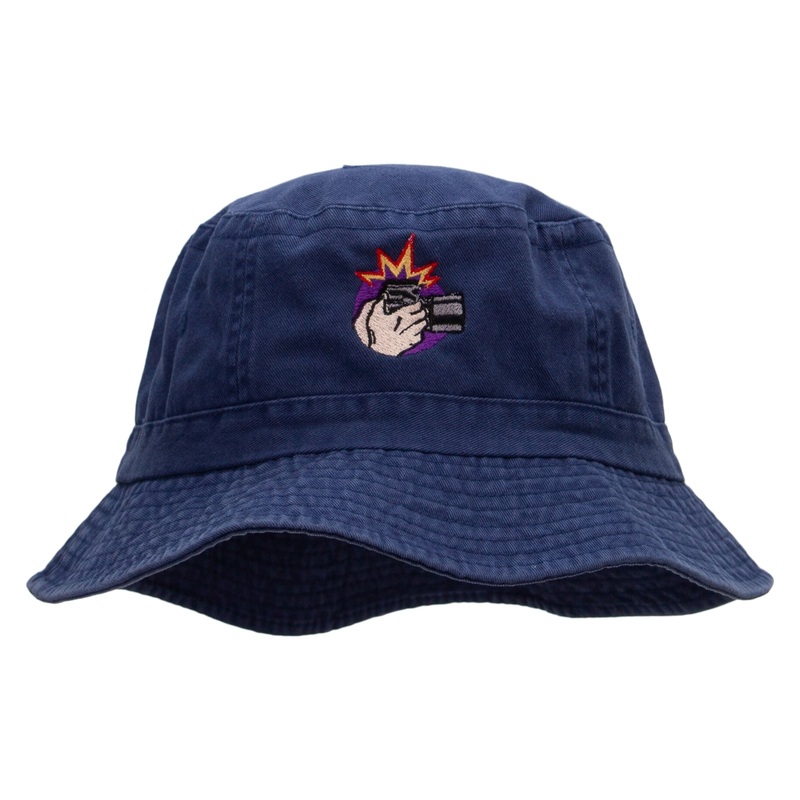 Iconic Shot Embroidered Bucket Hat Navy One Size