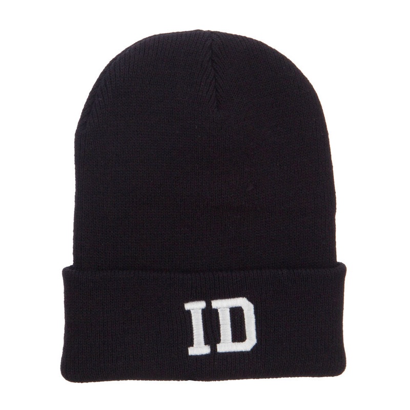 ID Idaho State Embroidered Long Beanie Black One Size