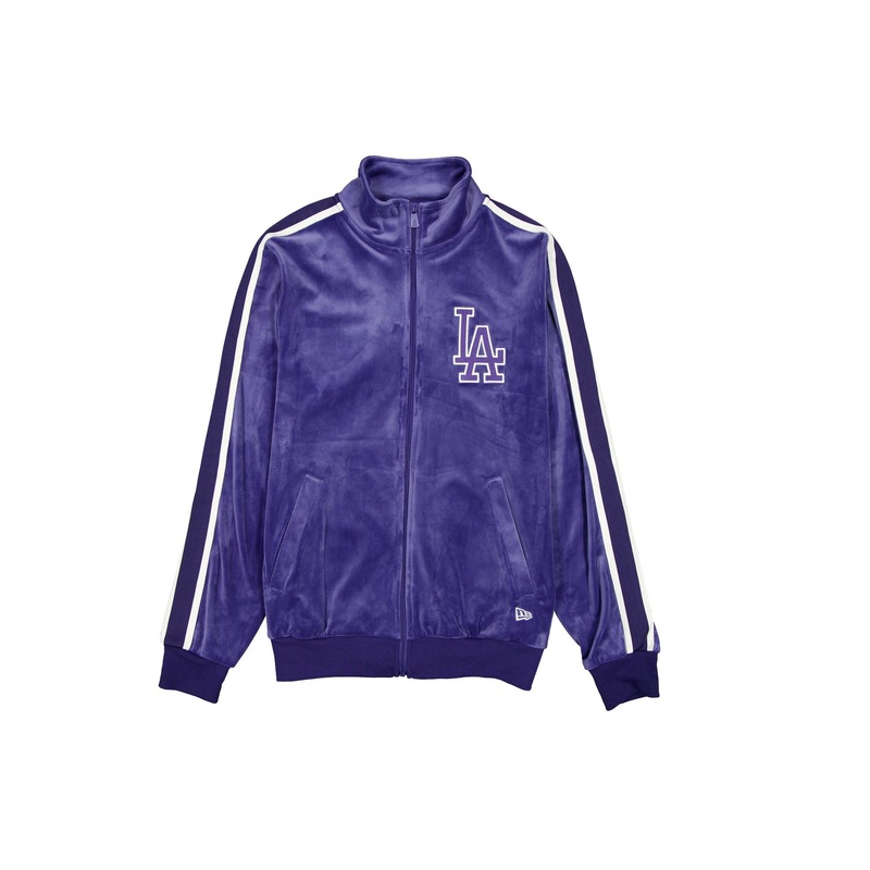 Los Angeles Dodgers Ink Purple Velour Track Jacket S
