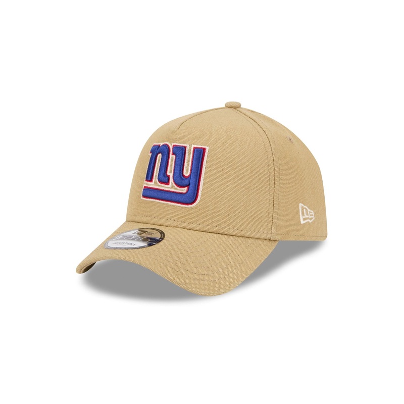 New York Giants Logo Essentials Khaki 9FORTY A-Frame Snapback Hat One Size