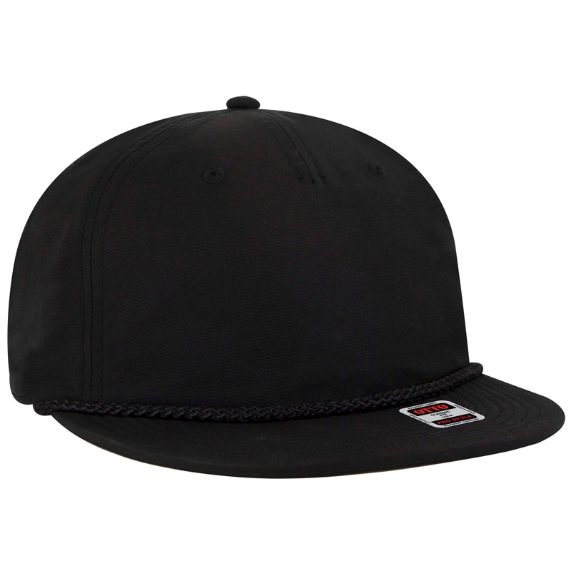 OTTO Cap 9505-3 5 Panel Pro Style Snapback Hat Black