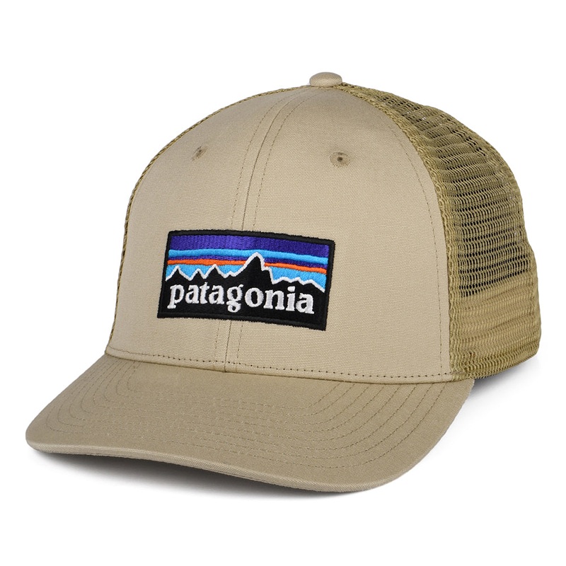 Patagonia Hats P-6 Logo Organic Cotton Trucker Cap – Tan Adjustable