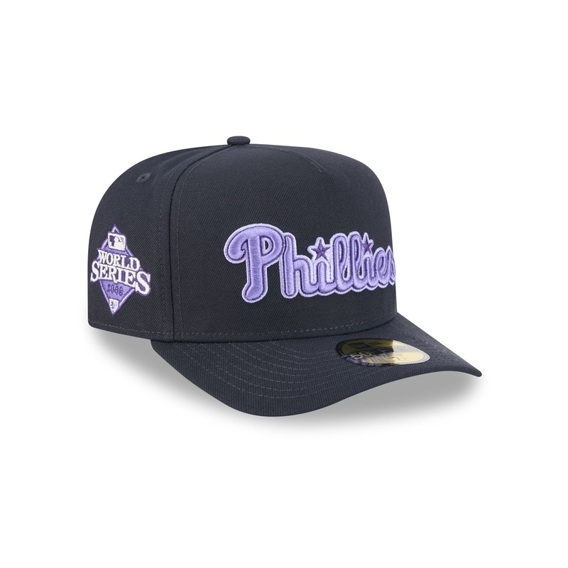 Philadelphia Phillies Navy Lavender 59FIFTY A-Frame Fitted Hat 7