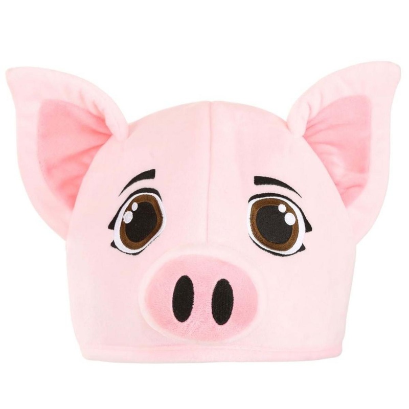 Pig Plush Hat PINK ONE SIZE FITS MOST