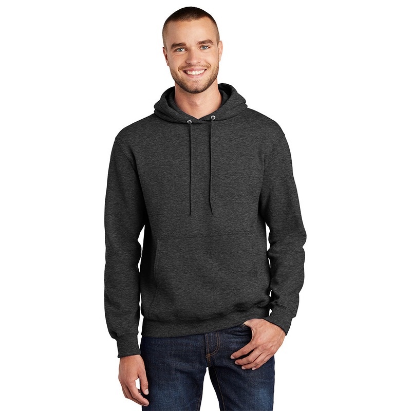 Port & Company PC90H Essential Fleece Pullover Hooded Sweatshirt – Dark Heather Grey Dark Heather Grey S