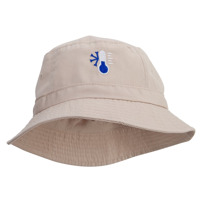 Thermometer Embroidered Pigment Dyed Bucket Hat Khaki One Size