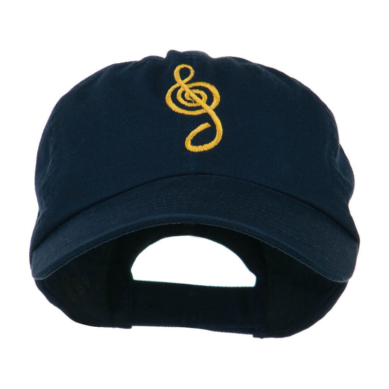 Treble Clef Embroidered Cap Navy One Size
