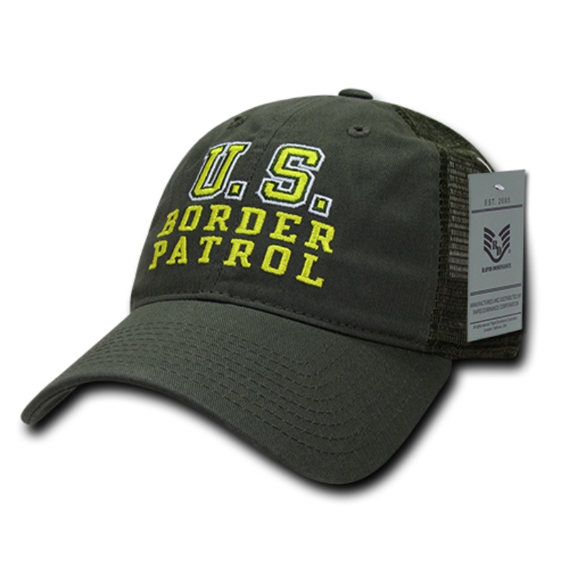 US Border Patrol Trucker Hat Relaxed Mesh Baseball Cap Customs – Rapid Dominance S79 Olive