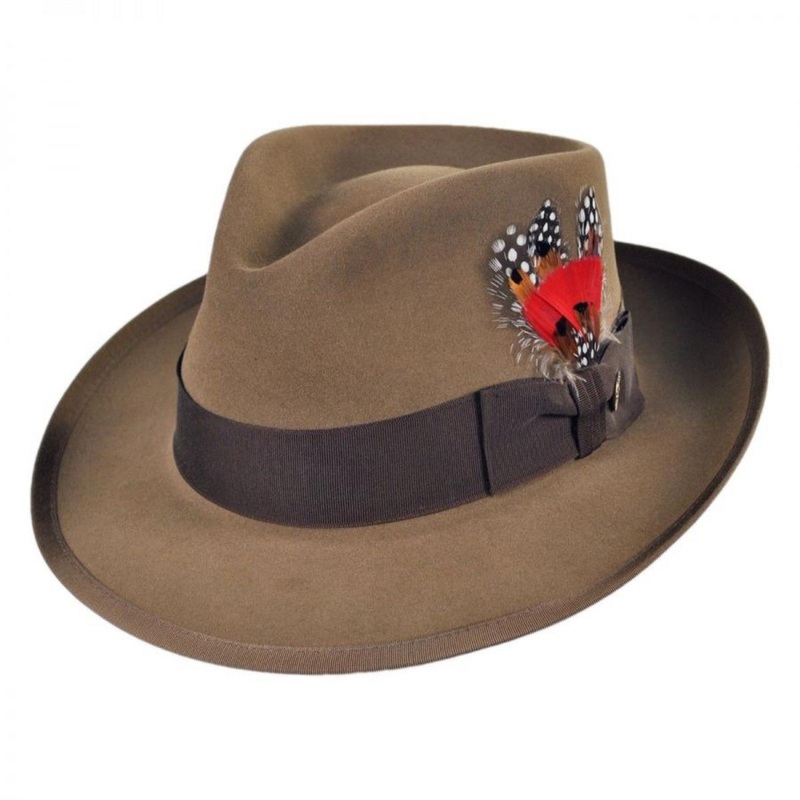 Whippet Fur Felt Fedora Hat TAWNY 6 3/4