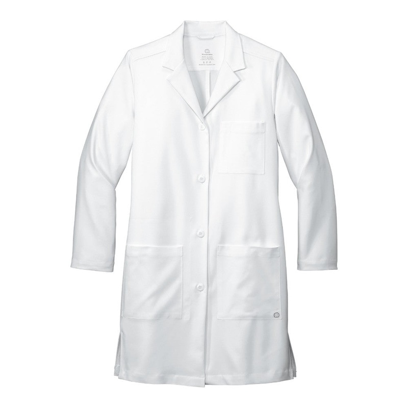 Wink Womens Long Lab Coat WW4172 WonderWink White 2XS