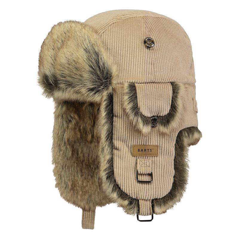 Barts Hats Corduroy Rib Faux Fur Bomber Trapper Hat – Walnut 1-Size