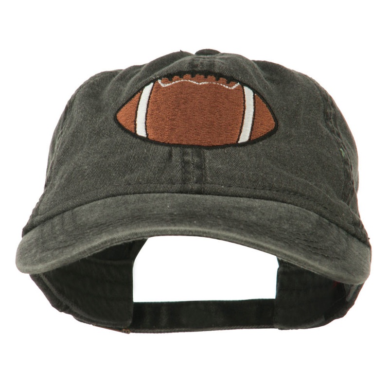 Big Size Football Embroidered Washed Cap Black XL-3XL