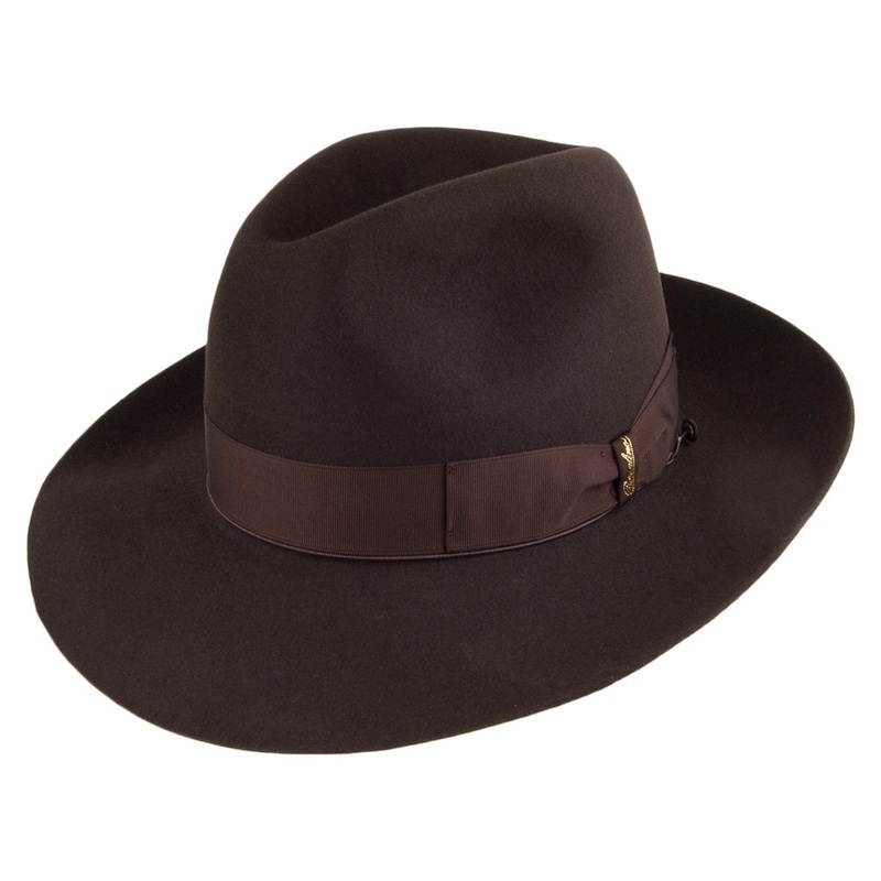 Borsalino Avalon Fur Felt Fedora Hat – Dark Brown 55