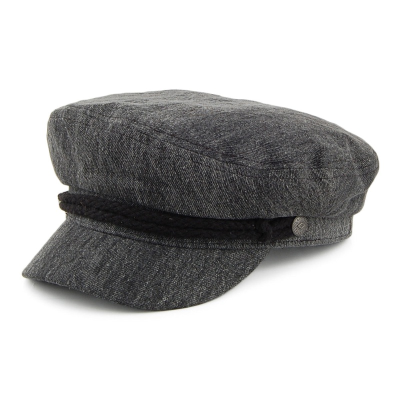 Brixton Hats Acid Wash Fiddler Cap – Washed Black Small-56cm