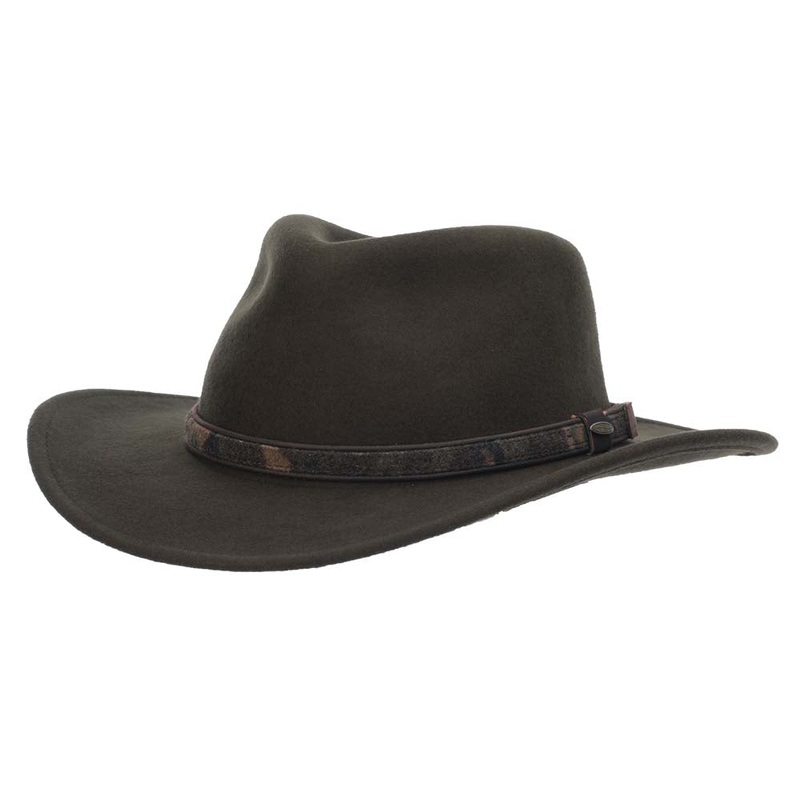 Cairns Crushable Wool Felt Outback Hat – Scala Hat Olive X-Large (61 cm)
