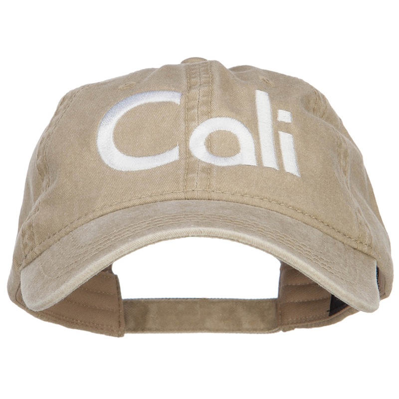 Cali Embroidered Washed Cap Khaki One Size
