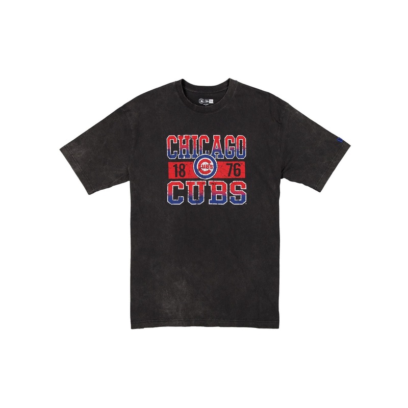 Chicago Cubs Oversized Washed Black T-Shirt S