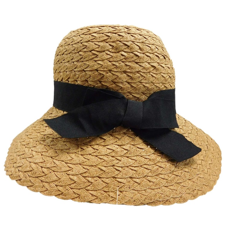 Criss Cross Braid Summer Hat Tan