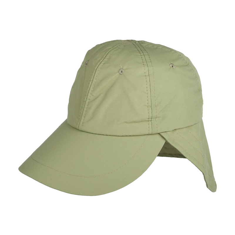 Dorfman Pacific Hats Iceman Cooling Flap Cap – Khaki Small/Medium