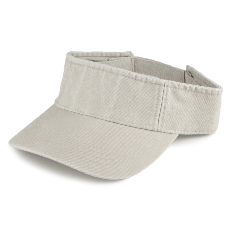 Dorfman Pacific Hats Washed Twill Visor – Putty Adjustable