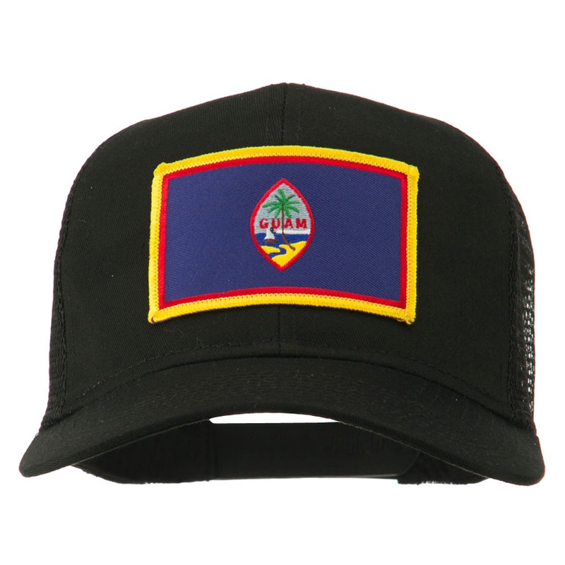 Guam Flag Patched Mesh Cap Black One Size