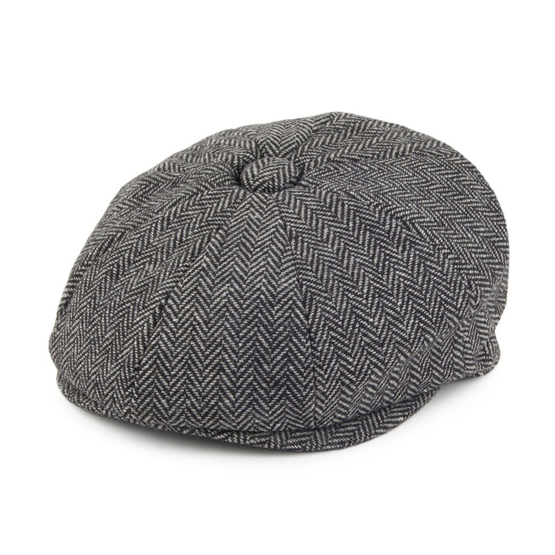 Jaxon & James Baby Herringbone Newsboy Cap – Charcoal Baby – 44cm