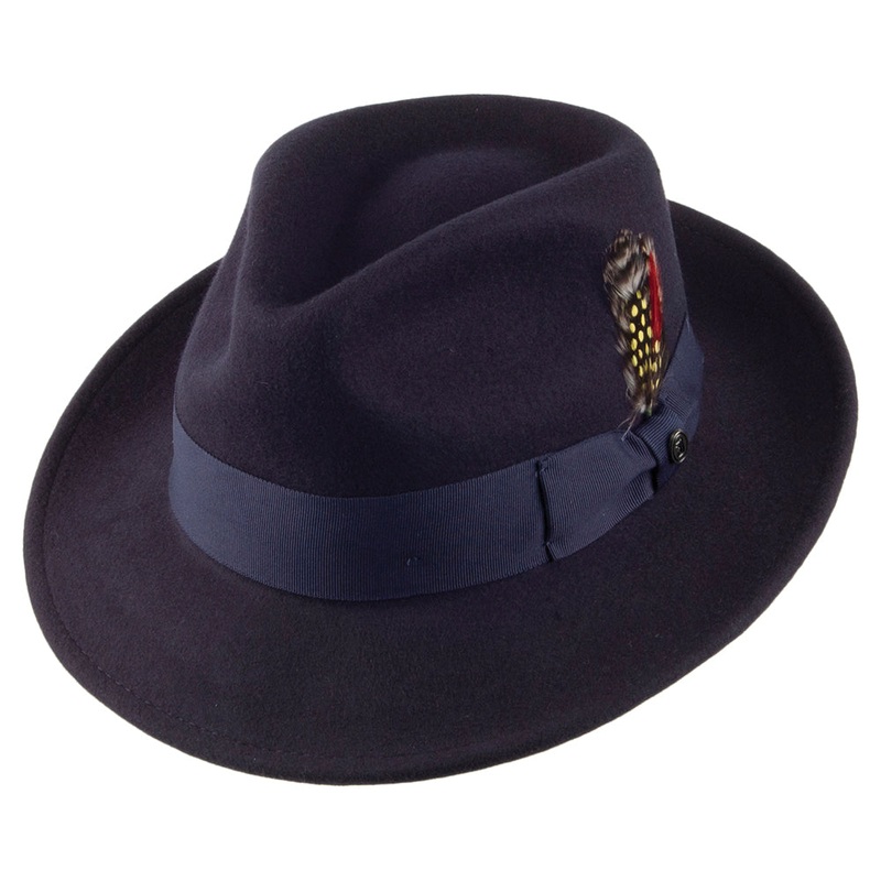 Jaxon & James Crushable C-Crown Fedora Navy Wholesale Pack Prepack