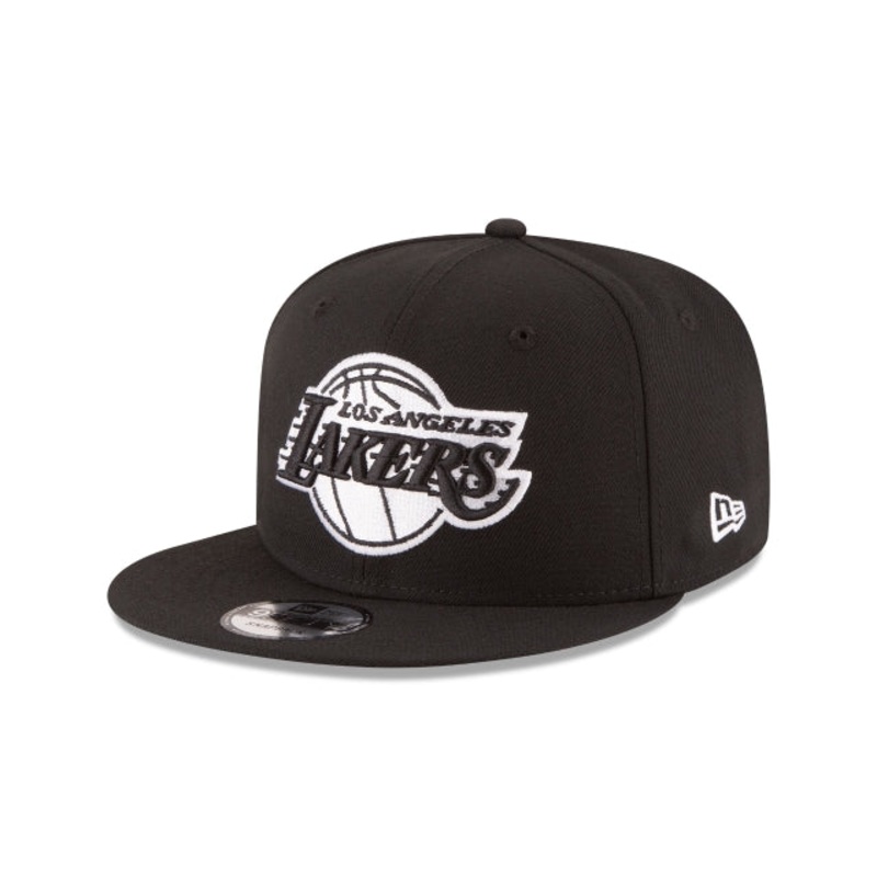 Los Angeles Lakers Basic Black 9FIFTY Snapback Hat One Size