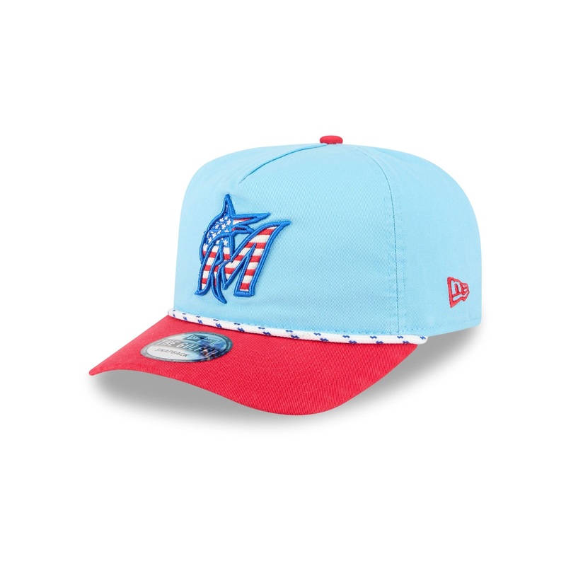 Miami Marlins Independence Day 2025 Golfer Hat One Size