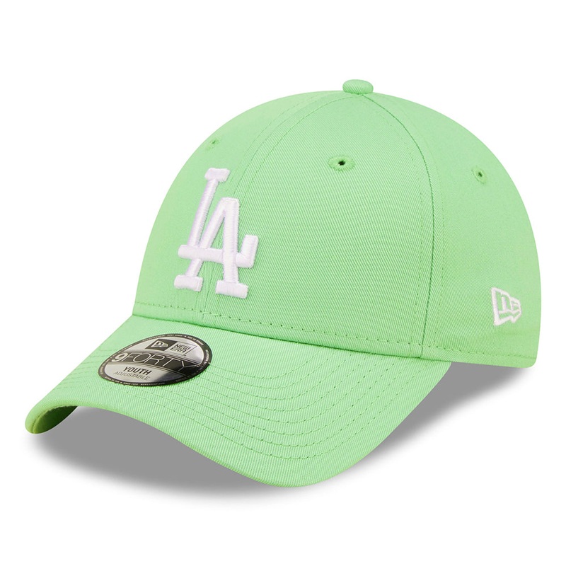 New Era Kids 9FORTY L.A. Dodgers Baseball Cap – MLB League Essential – Light Green-White CHILD ADJ.