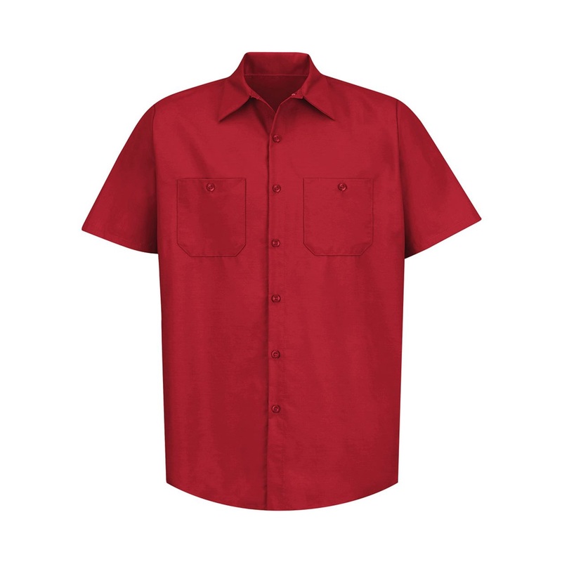 Red Kap SP24 Industrial Short Sleeve Work Shirt – Red Red S