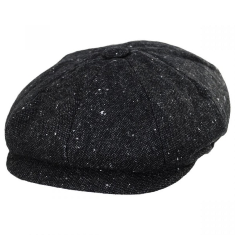 Sazerac Tweed Wool Blend Newsboy Cap DARK GREY S