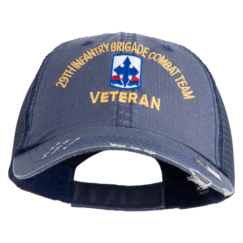 U.S. Army 29th Infantry Brigade Combat Team Embroidered Low Profile Special Cotton Mesh Cap Navy One Size
