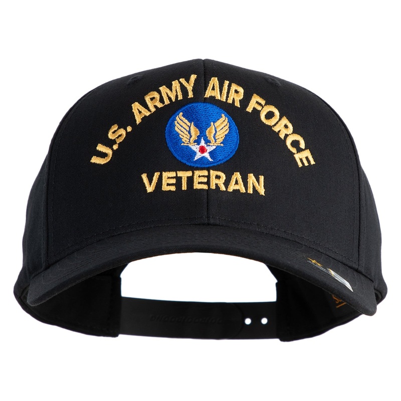 U.S. Army Air Force Embroidered Retro Cotton Blend Snapback Cap Black One Size
