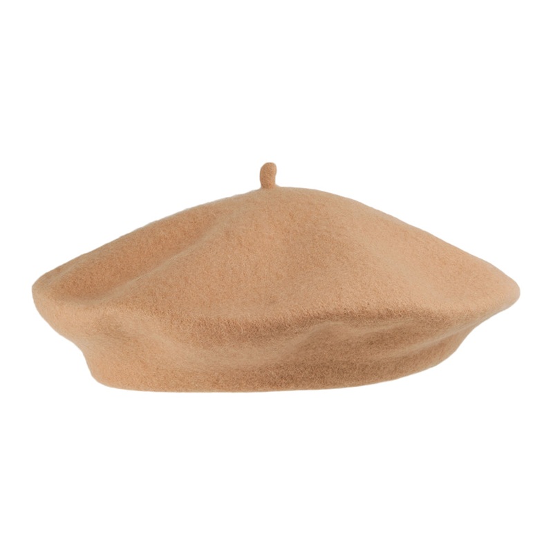 Wool Fashion Beret – Camel 1-Size
