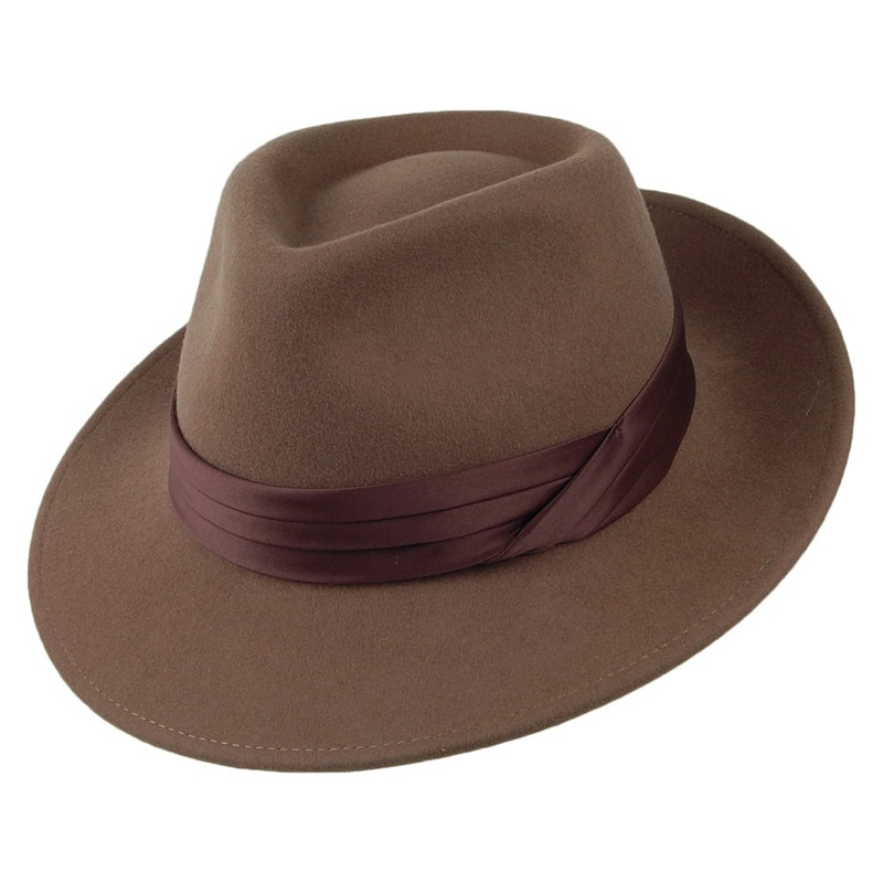 Brixton Hats Goodman Wool Felt Fedora Hat – Camel Small-56cm