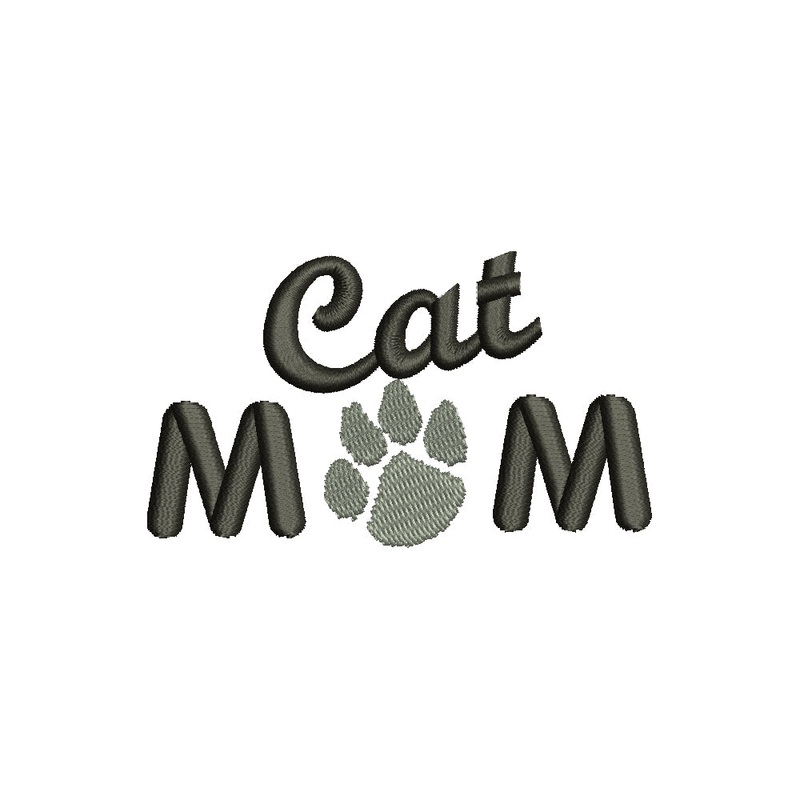 Cat Mom Words with Paw Default Title One Size