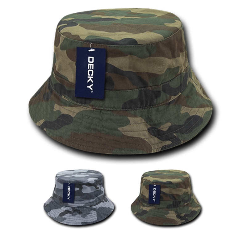 Decky 961 Camo Polo Bucket Hat, Camouflage Bucket Cap Urban S/M