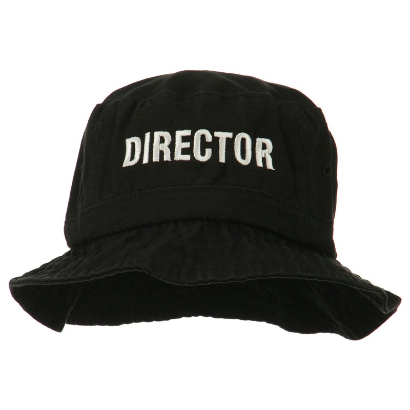 Director Embroidered Pigment Dyed Bucket Hat Black One Size