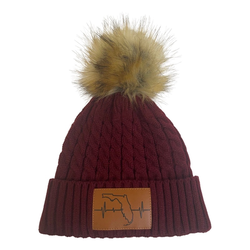 Florida Beanie – Pom – Maroon
