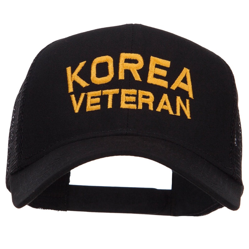 Korea Veteran Embroidered Mesh Cap Black One Size