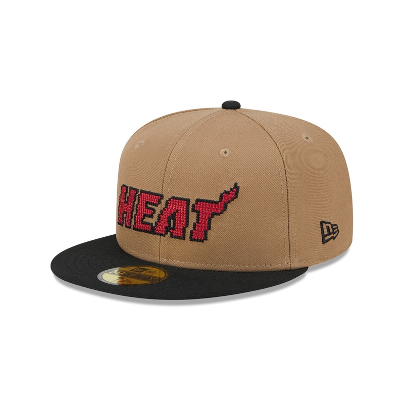 Miami Heat Classic 8-Bit Wordmark 59FIFTY Fitted Hat 7